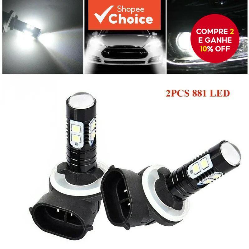 Novas Lâmpadas de Luz de Neblina LED 2X H27 881 880 Brancas 6000K 50W Alta Potência 1100LM Feixe H1 H3 Faróis 12V em Oferta na Shopee