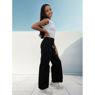 Calça Wide Leg Preta Menina Juvenil Com Elastano em Oferta na Shopee