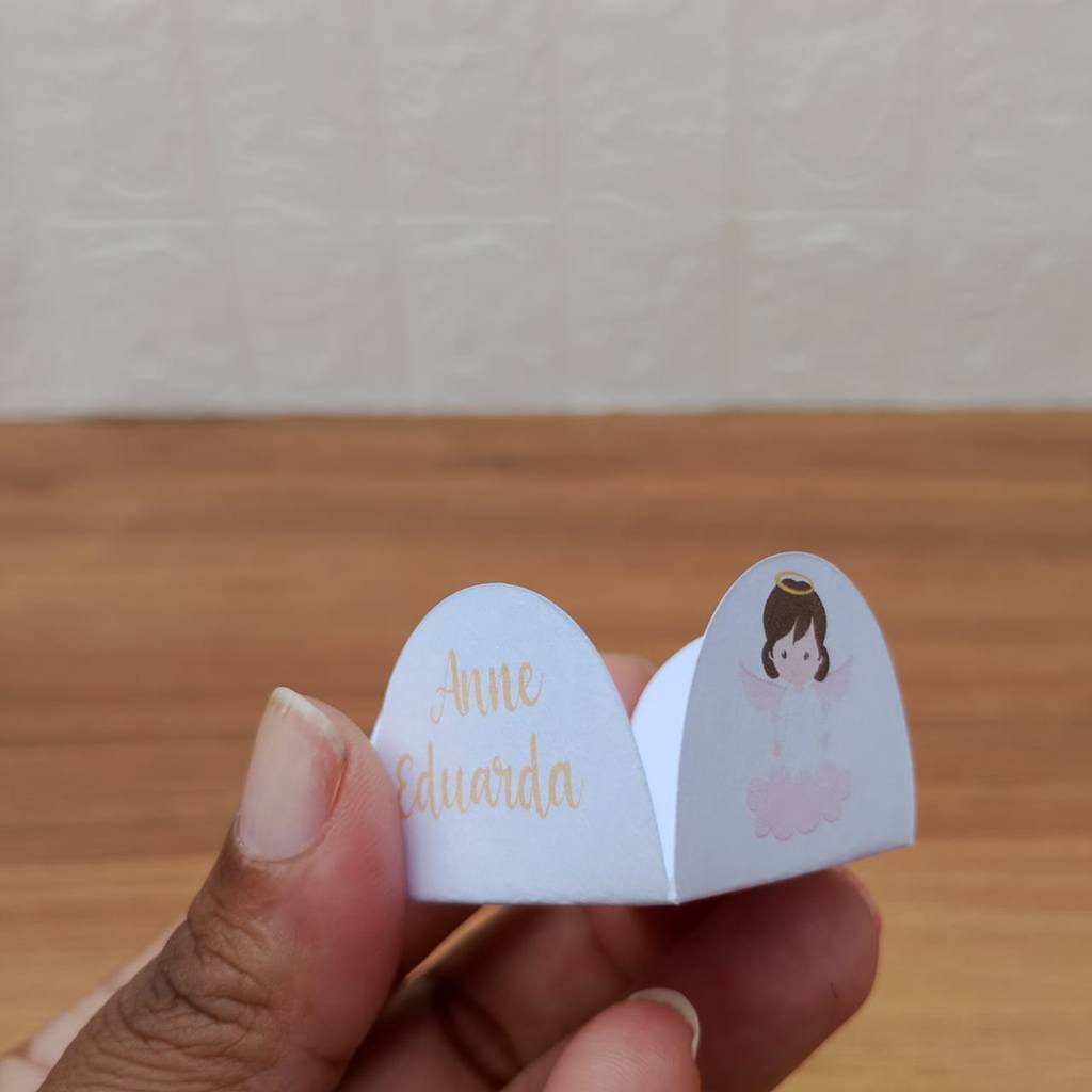 Forminhas para Doces Personalizadas ANJINHA ROSA BATISMO BATIZADO | Brigadeiro | Festa Aniversário Infantil