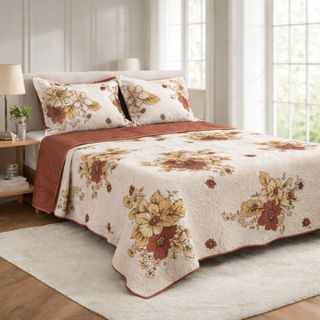 Kit Colcha Cobre Leito Estampado, Dupla Face, 3 peças, Matelado  - (Casal ou Queen) em Oferta na Shopee