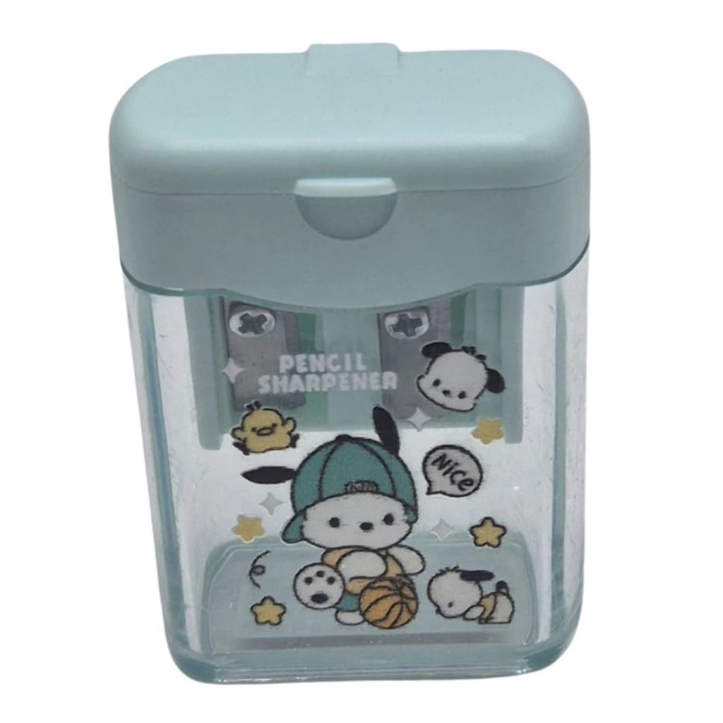 Apontador de lápis com Depósito e Duas entradas - Kuromi, Cinnamonroll, My Melody ou Pochaco - Sanrio