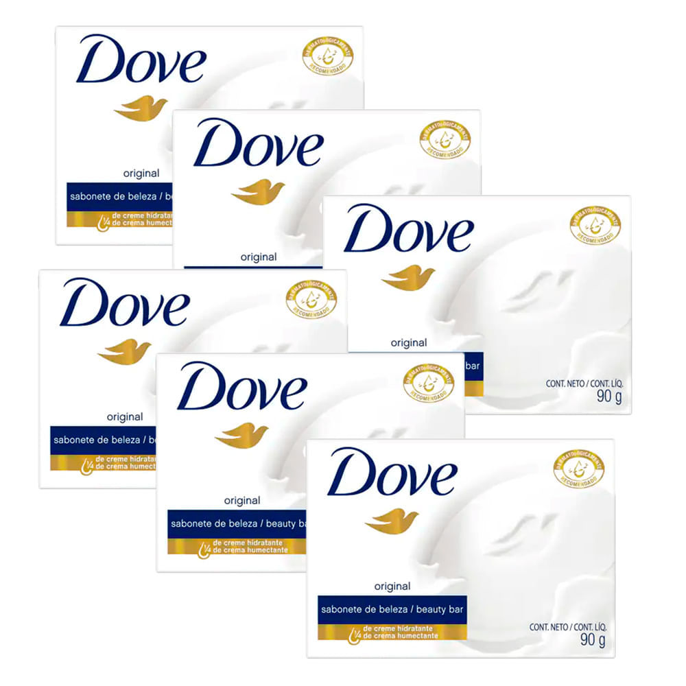 Kit 6 Sabonete Em Barra Dove Original 90g