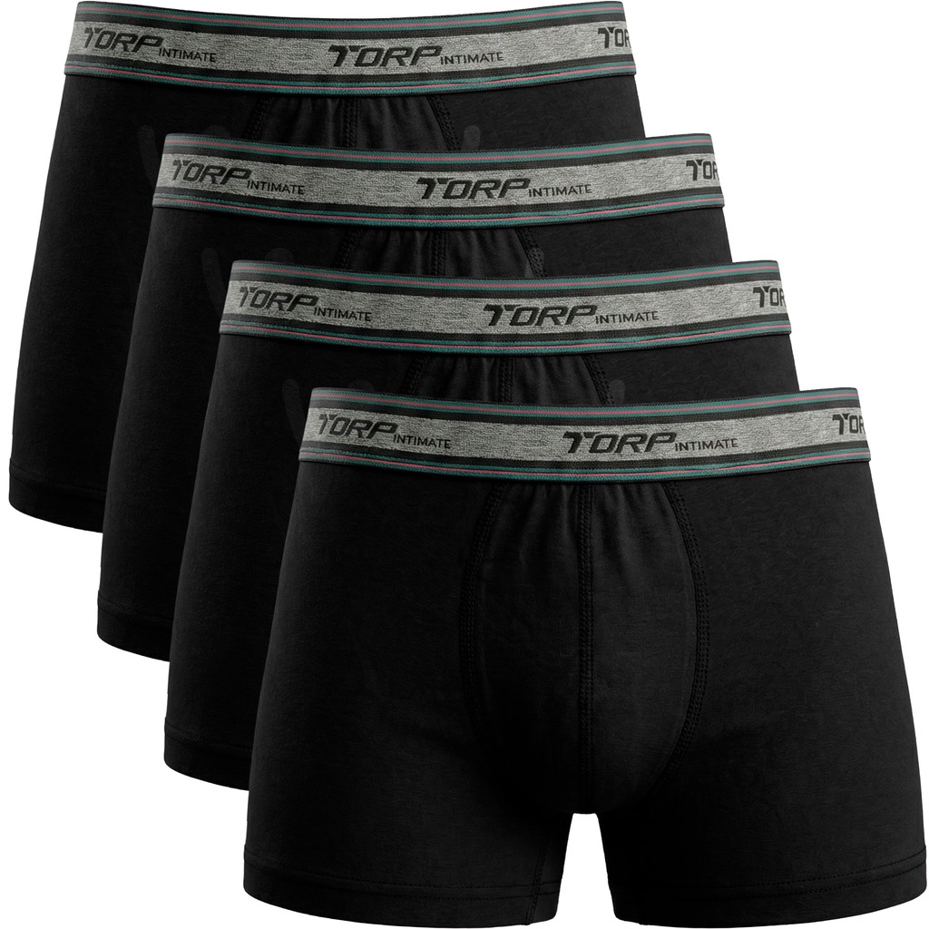 Kit 4 Cueca Boxer Torp Kit Cueca Box Elástico Exposto Cueca Masculina Algodão Costura Lisa Cotton · foto 2