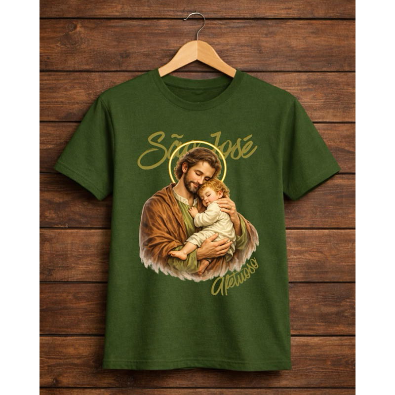 Camiseta [Premium] São José Afetuoso| Algodão Unissex| Católica| Infantil, Adulto e Plus Size em Oferta na Shopee
