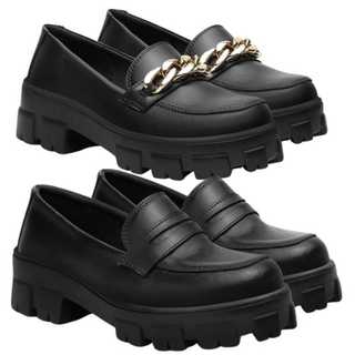 kit com 2 pares de Mocassim Tratorado Feminino
