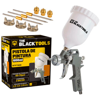Pistola Pintura Profissional Gravidade Caneca 600ml 3 Bicos The Black Tools em Oferta na Shopee