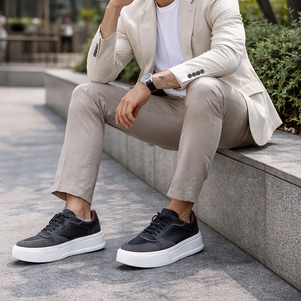 Tênis Masculino Couro Legítimo Premium Forrado Solado Leve em Oferta na Shopee