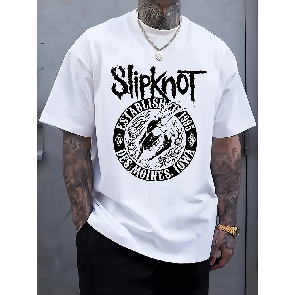 Camiseta Masculina Estilosa Estampada Confortável Moderna Versátil Casual