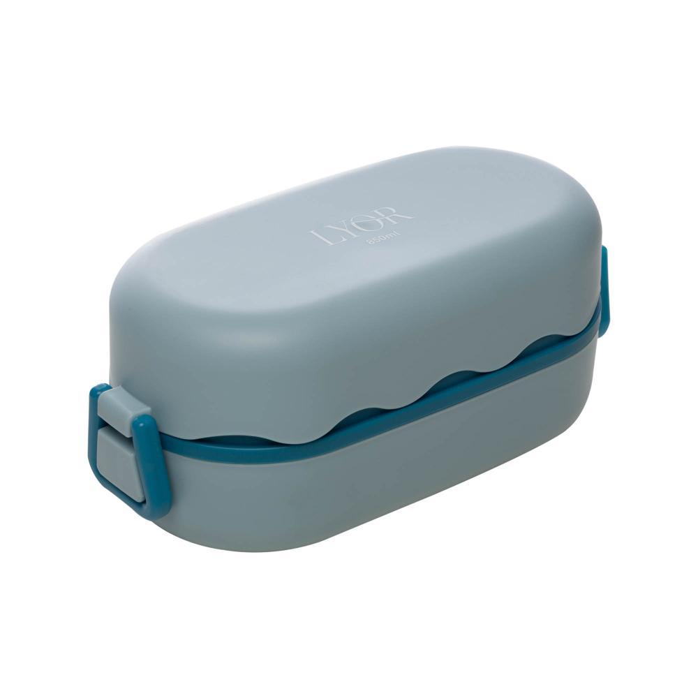 Marmita Hermética com Talheres Azul Lyor Plástico 850ml em Oferta na Shopee