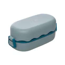 Marmita Hermética 850ml com Talheres Azul Plástico Lyor para Refeições Trabalho Escola Academia Viagem Uso Diário Leve