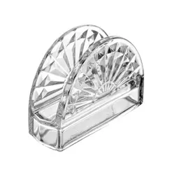 Porta Guardanapos de Cristal Sun Lyor 13cm Mesa Posta Jantar Almoço Decoração Restaurante Luxo Elegante Prático Presente