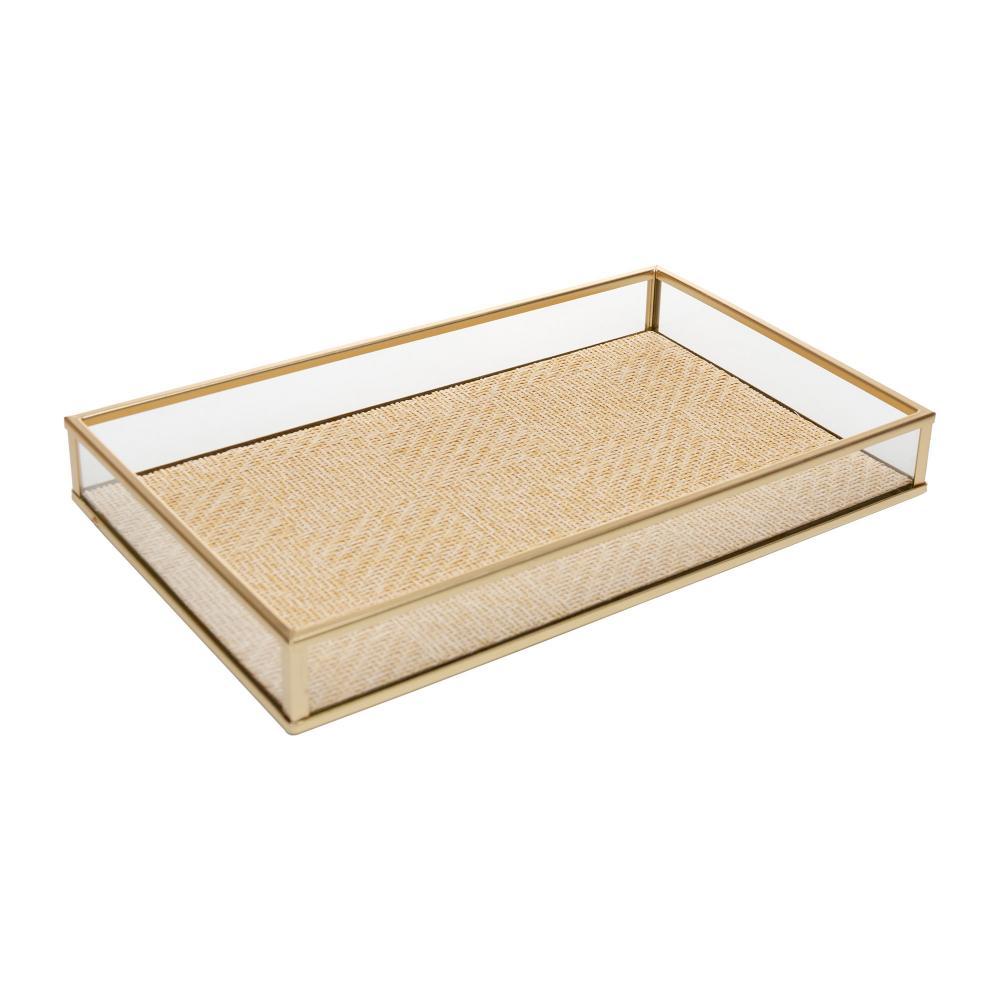 Bandeja Decorativa de Metal Toscana Dourada 25cm x 15cm – Wolff