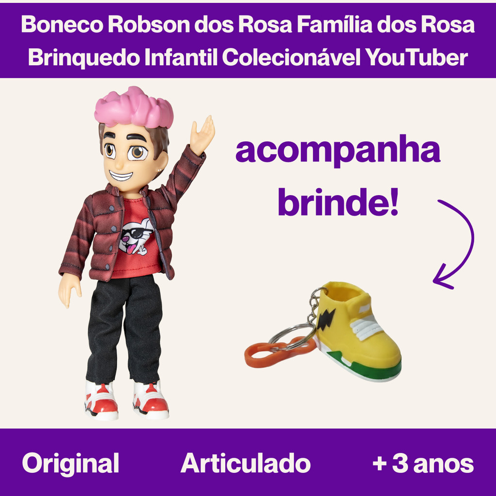 Boneco Robson dos Rosa Família dos Rosa YouTuber em Oferta na Shopee
