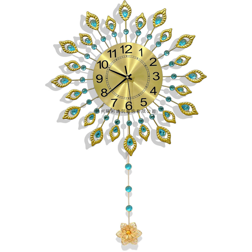 relogio de parede cozinha relogio de parede grande relogio de parede High-End criativo relógio de parede Metal pavão mod