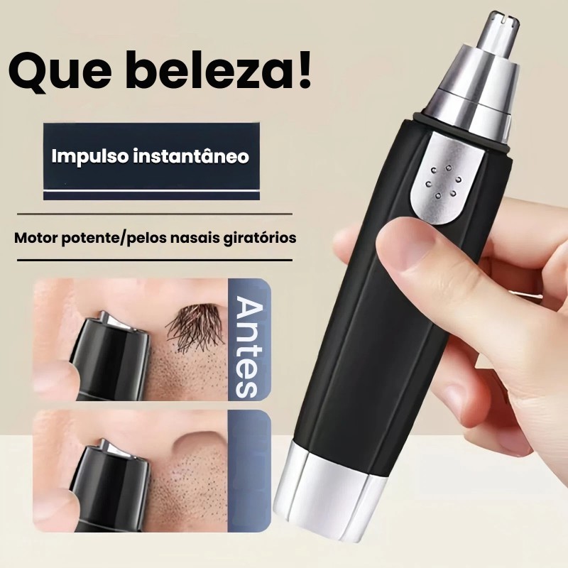 Detalhes do Mini Barbeador Portátil + Aparador De Pelos Nasais Elétrico Moderno