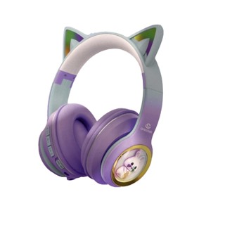 Fone de ouvido gatinho orelha gato carinha sem fio colorido Bluetooth Led menina menino infantil ON-FN643 em Oferta na Shopee