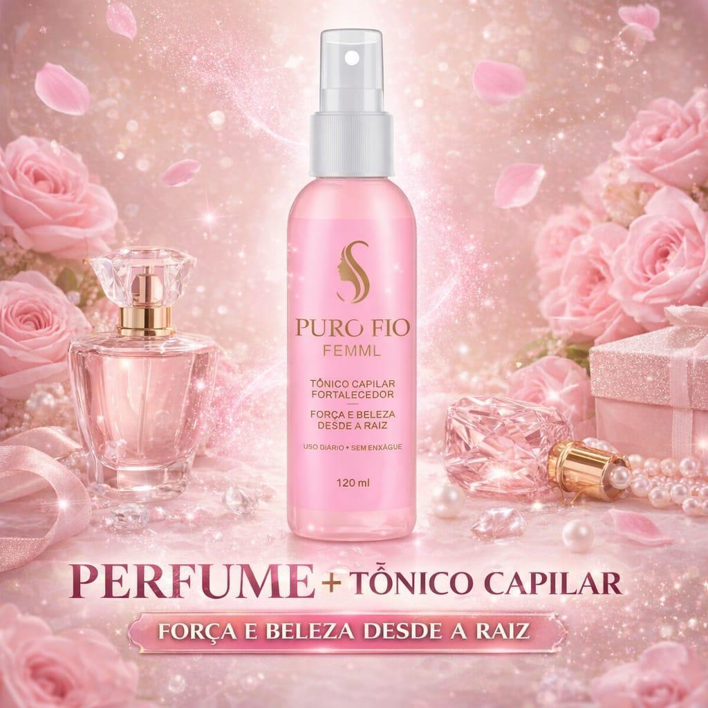 Perfume capilar feminino com tonico poderoso fortalecedor Puro Fio Femme 120 ml