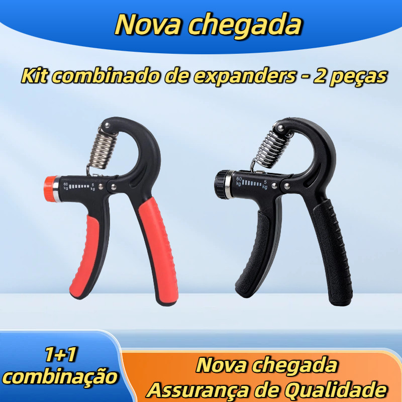 KIT 2 Aderência Hand Grip Flexor De PunhoMola Ajustável Contador de Pulso Exercicio Para Antebraço Mãos Antebraço Dedos