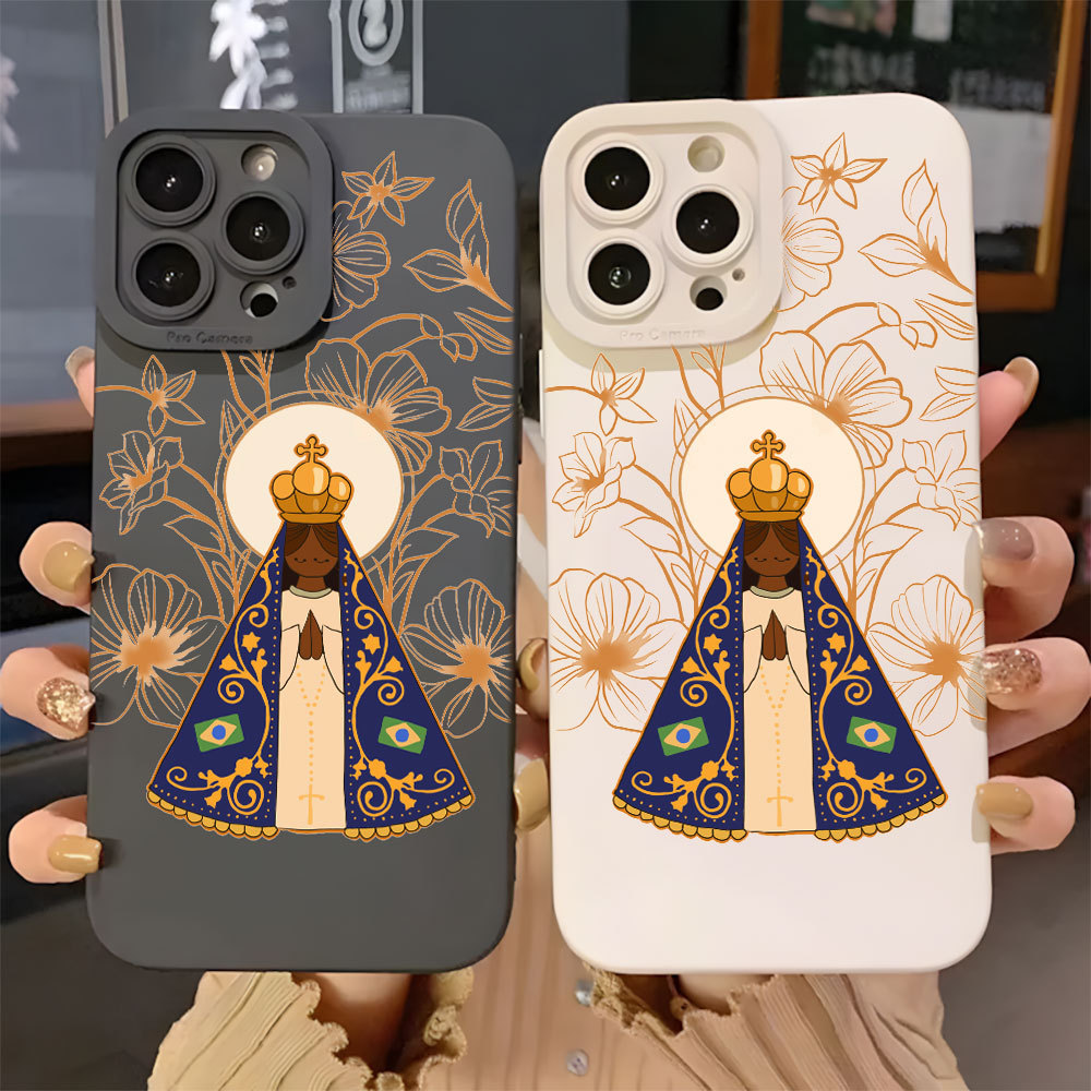 Nossa Senhora Capa Capinha Para iPhone 17 Ar 16 15 14 11 Pro Max 12 13 XS XR X 8 7 Plus SE 2020 Normal Anti-Impacto em Oferta na Shopee