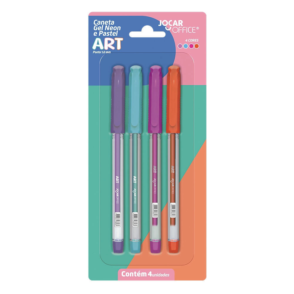 Caneta Gel Art Jocar Office Pastel + Neon 1.0mm 4 Unidades em Oferta na Shopee