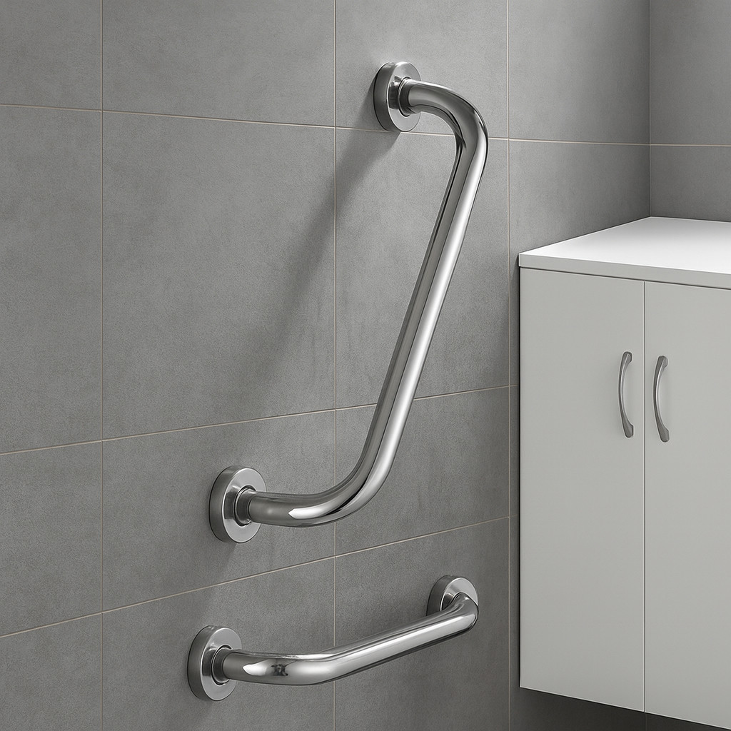 Kit Barras Fixa De Apoio Inox Alça Para Banheiro Deficiente Idoso suporte de tolhas apoio PDC 30cm 40cm 50cm 60cm 80cm