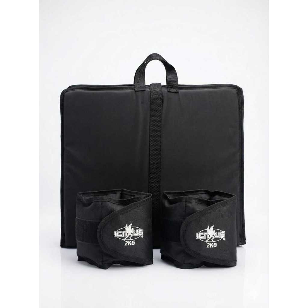 Kit treino em Casa Colchonete Dobravel + Par de Tornozeleira Caneleira de Peso 1kg 2kg 3kg 4kg 5kg