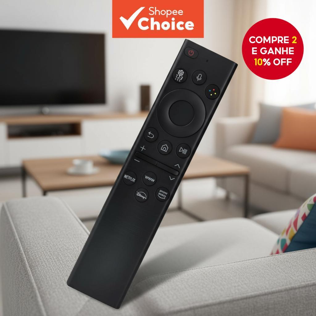  Samsung QLED 4K 8K Série Crystal TM2280E Smart TV Controle Remoto Universal com Voz BN59-01385D