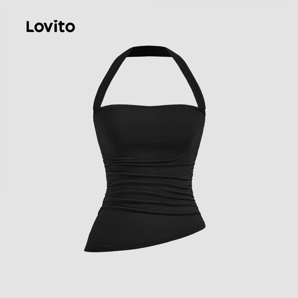 Lovito Regata Casual Assimétrica De Verão/Primavera Para Mulheres L121MD395 em Oferta na Shopee