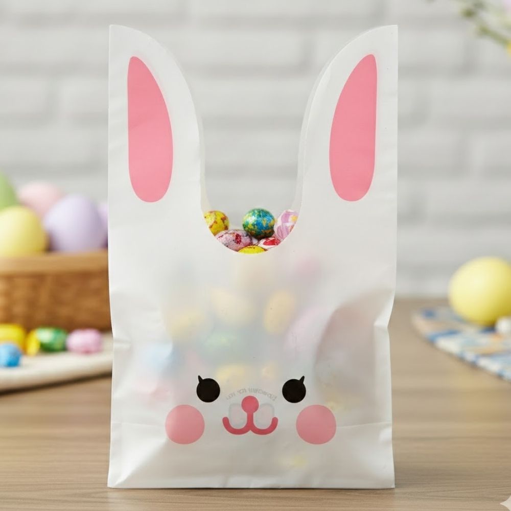 Saquinho Plástico de Páscoa - Coelhinho Rosa - 22x13,5cm - 50 unidades - Rizzo em Oferta na Shopee