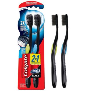 Escova Dental Colgate 360° Black Leve2 Pague1 em Oferta na Shopee
