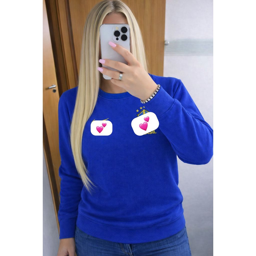 Blusa de Moletom do Brasil Copa do mundo 2026 Exclusiva - Feminina Gola Careca