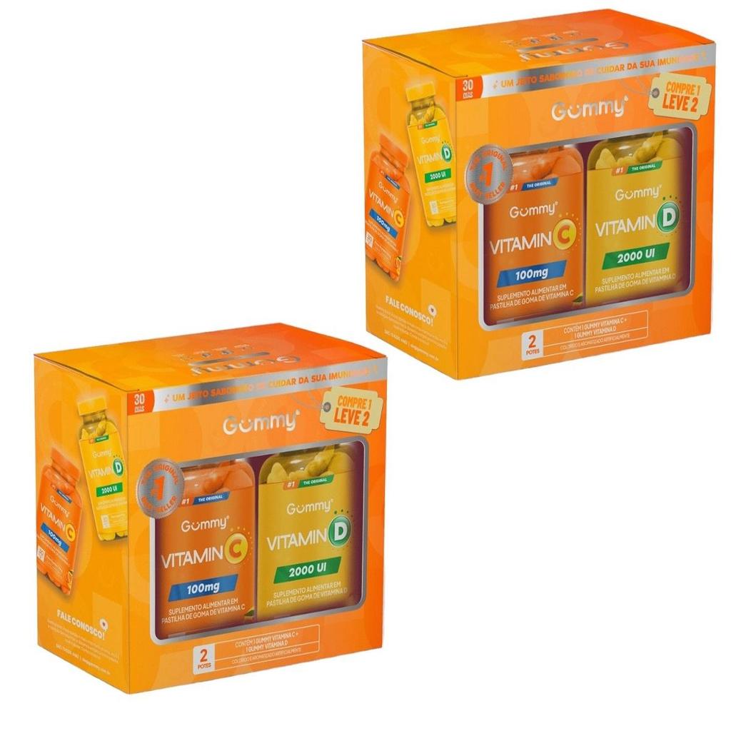 2Cx Gummy Hair Vitamin C + Vitamin D C/ 2 Potes De 30 Gomas em Oferta na Shopee