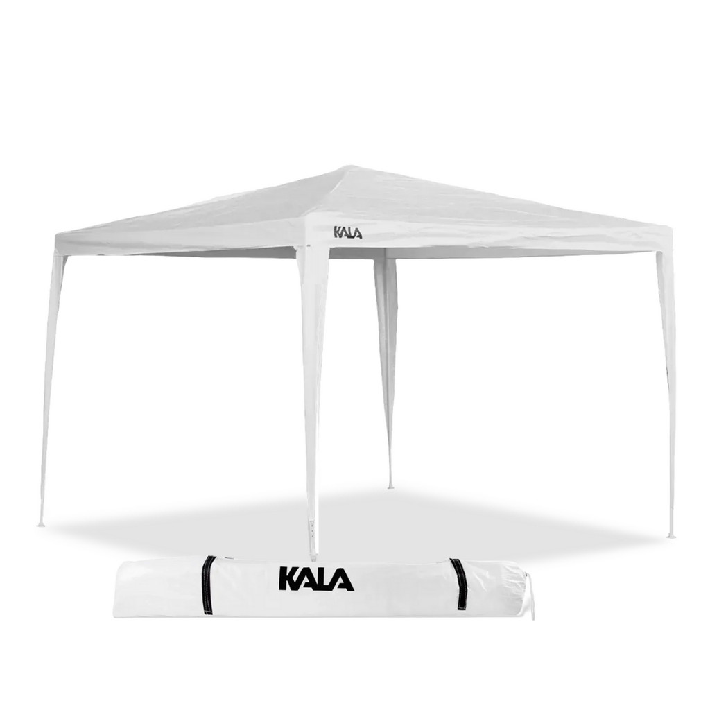 Tenda de Praia Gazebo de Ferro Desmontável 3x3m Branco da Kala em Oferta na Shopee