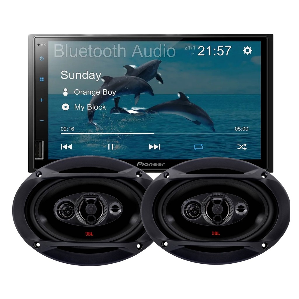 Central Multimidia Pioneer Golfinho Dmh 145 + Par Alto Jbl Falante Flex 6x9 Polegadas