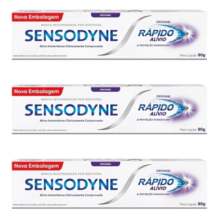 Kit Com 3 Creme Dental Rápido Alívio Sensodyne Original