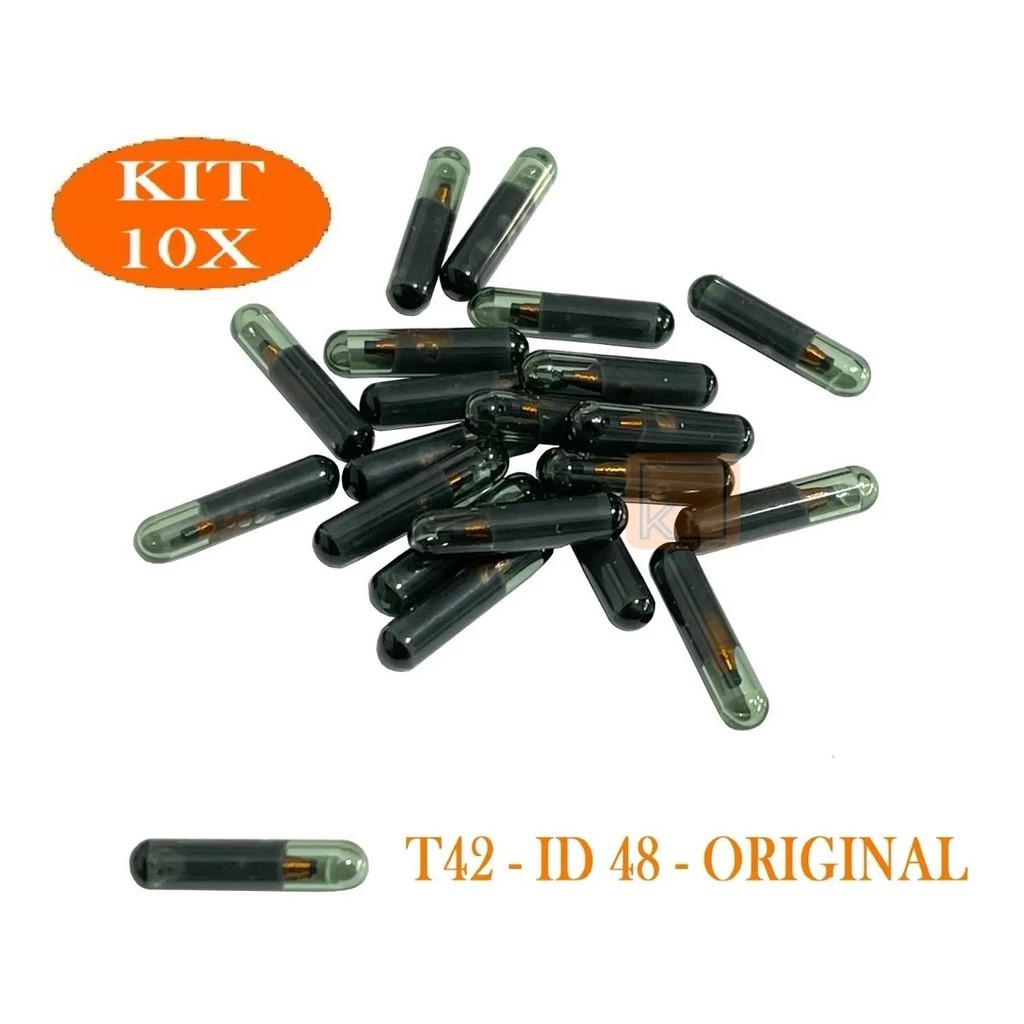 Kit 10 Chip Code Transponder T42 Id 48 - Vw G1 G2 G3 & Fiat