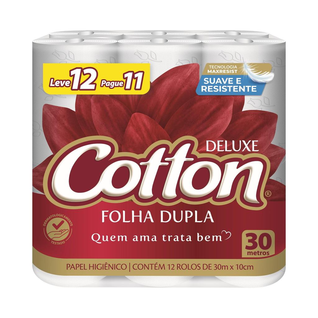 Papel Higienico Cotton Folha Dupla 30m 12 Unidades em Oferta na Shopee