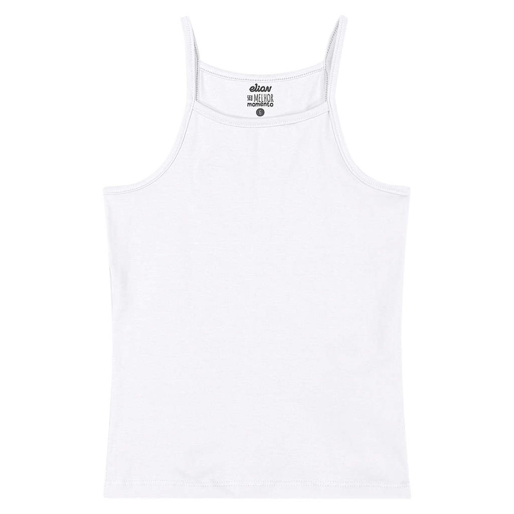 Blusa Infantil Menina Básica Elian Branco em Oferta na Shopee