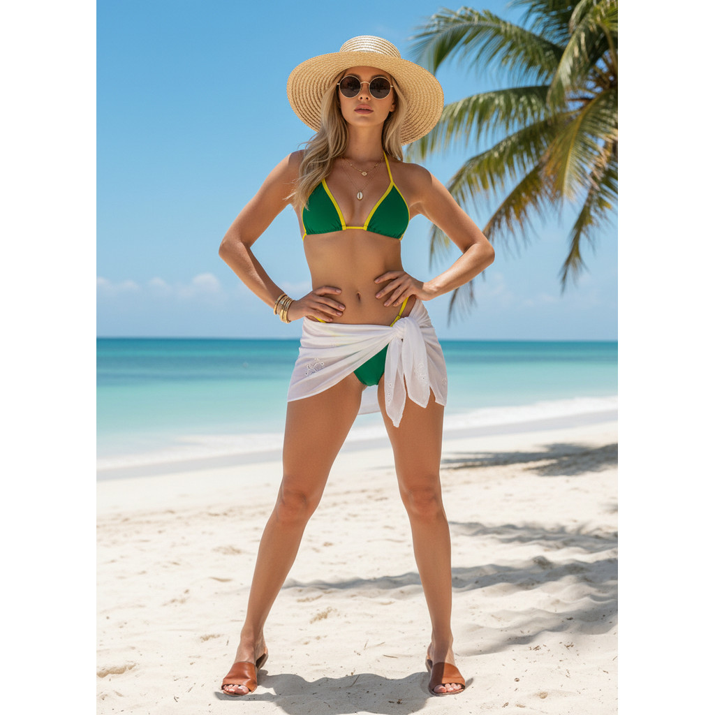 Biquíni do Brasil cortininha regulável/ fio dental moda praia verão 2026 Resort