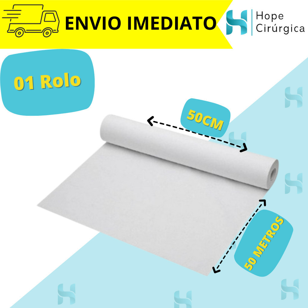 Lençol Descartavel Papel Hospitalar Maca 50x50 1 Rolo