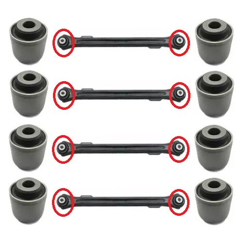 Kit 8 Buchas Braço Suspensão Traseira - Renegade / Compass