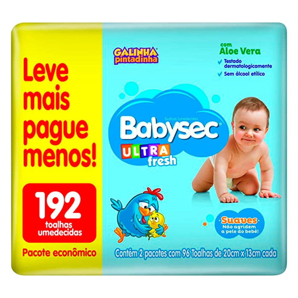 Toalha Umedecida Babysec Ultrafresh 192 Unidades em Oferta na Shopee