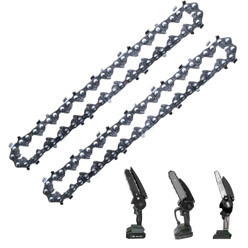 Corrente Mini Motosserra 18 Dentes Kit 2 Peça 6 Polegadas Reposiçao Serra Serrilha Obra Jardinagem Carpintaria