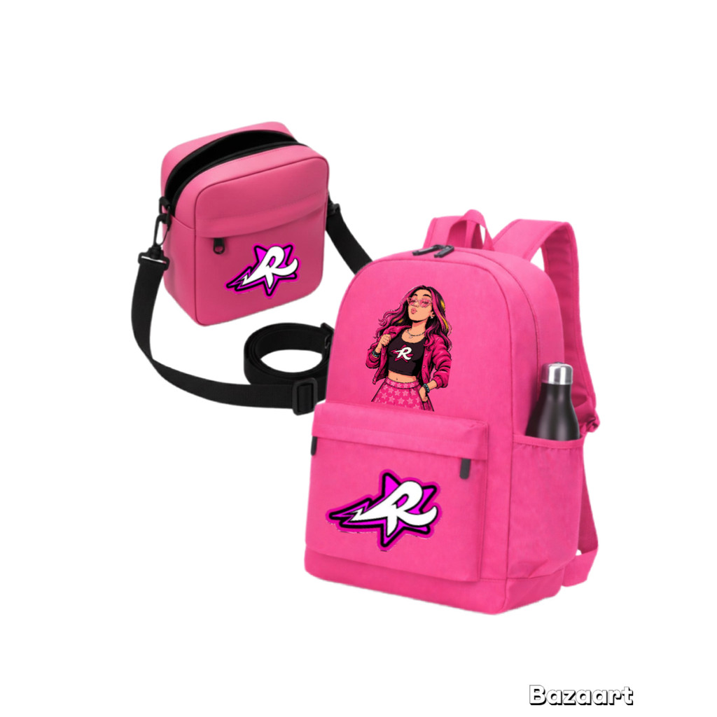🌟 MAIS VENDIDO! Mochila Rosa Emilly Vick Completa Nylon