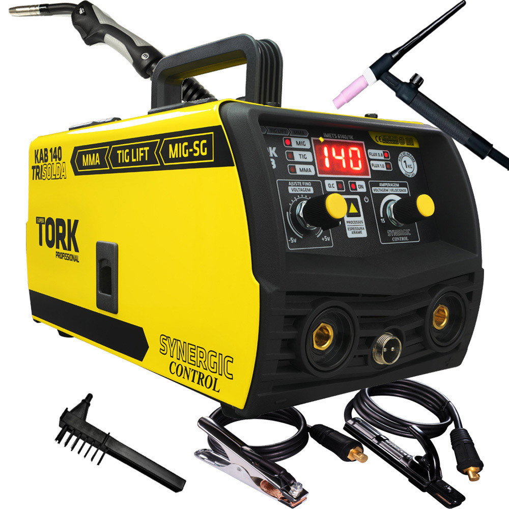 Maquina Tri Solda Inversor 140a Mig Eletrodo 220v + Tocha Tig em Oferta na Shopee
