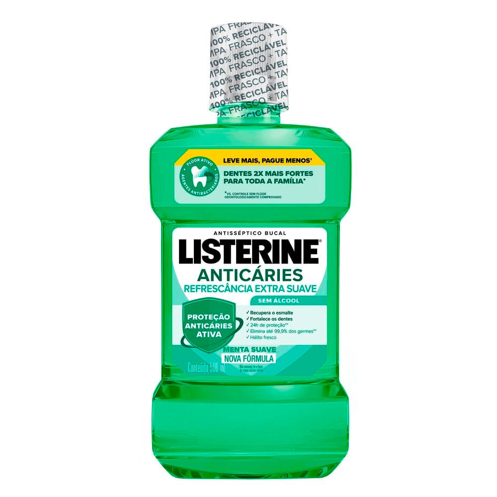 Enxaguante Bucal Listerine Anticáries Zero Álcool Menta 500ml
