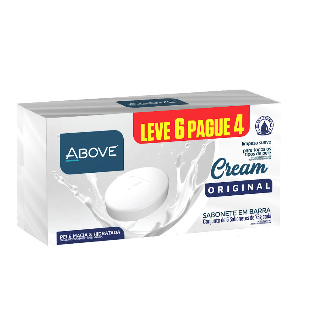 Kit Sabonete Em Barra Above Cream Original Leve 6 Pague 4 75g