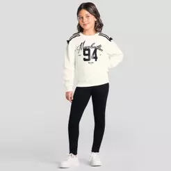 Conjunto infantil menina de flor com strass Brandili