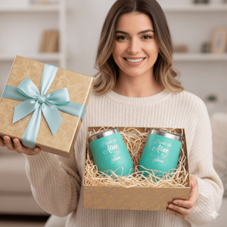 Copo Cuia Oval Térmico 360ml Convite Padrinho Madrinha Lembrança de Batizado em Oferta na Shopee