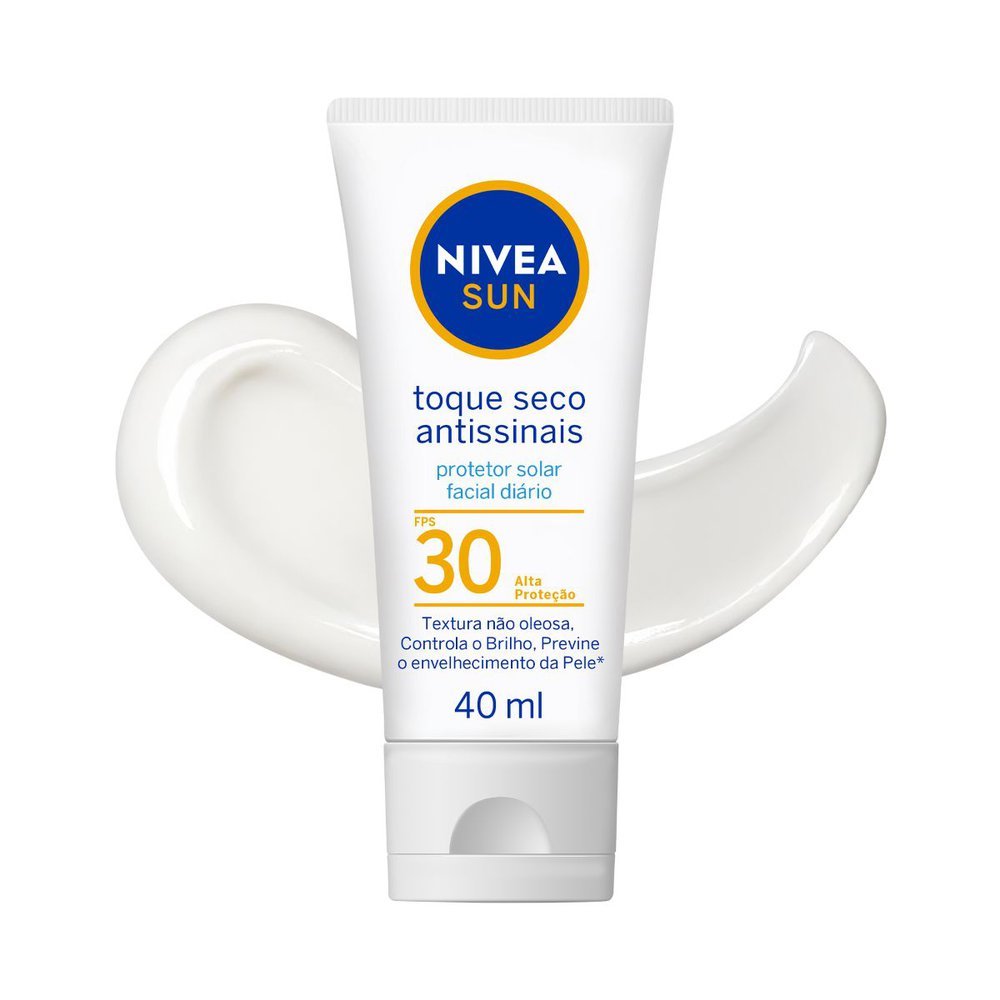 Protetor Solar Facial Nivea Sun Toque Seco Antissinais FPS 30 40ml em Oferta na Shopee